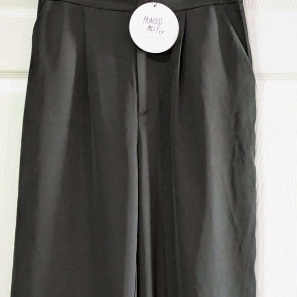 Princess Polly Women's Briana Wide Leg Black Dress Pants Trousers, Size 6, NWT - Picture 4 of 14